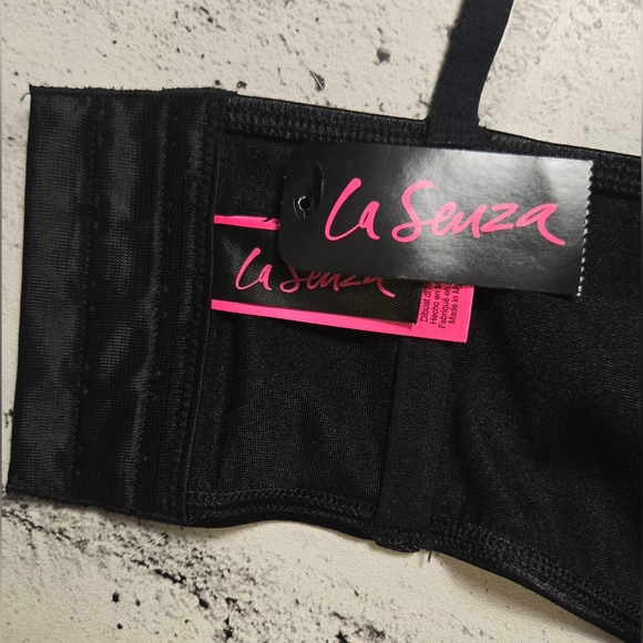 NWT La Senza Black Satin Corset & Garter Set XS - Picture 8 of 16